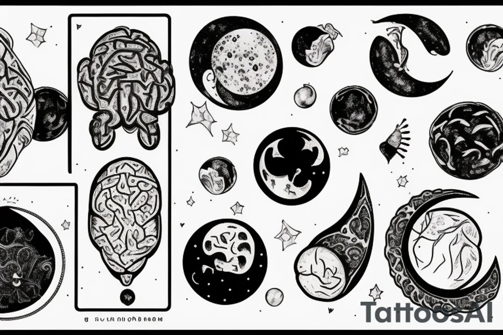 The moon and the brain tattoo idea