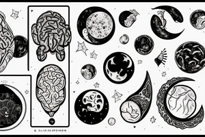 The moon and the brain tattoo idea