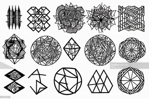geometric nature pattern with circuits tattoo idea