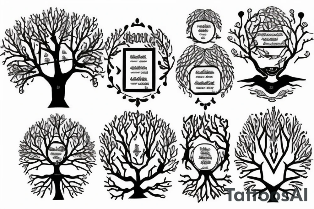 Family tree, roots, branches tattoo idea