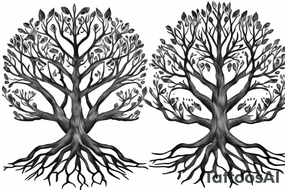 Family tree, roots, branches tattoo idea