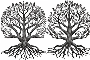 Family tree, roots, branches tattoo idea