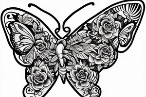 a butterfly where half is tattoed on one person and the other half is tattooed on another person tattoo idea