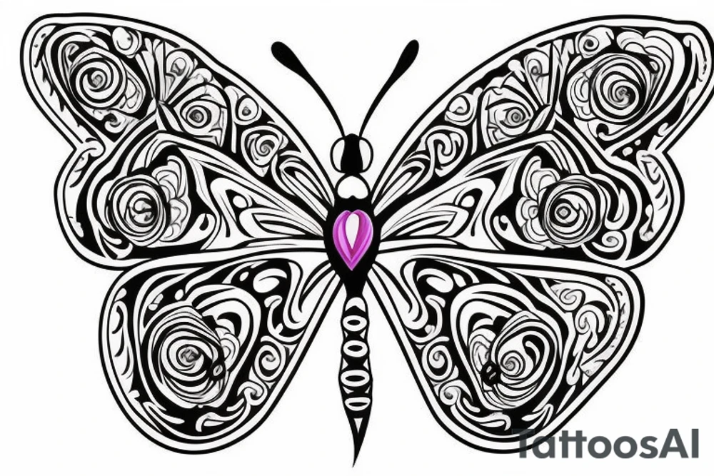 a butterfly where half is tattoed on one person and the other half is tattooed on another person tattoo idea