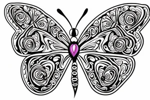 a butterfly where half is tattoed on one person and the other half is tattooed on another person tattoo idea