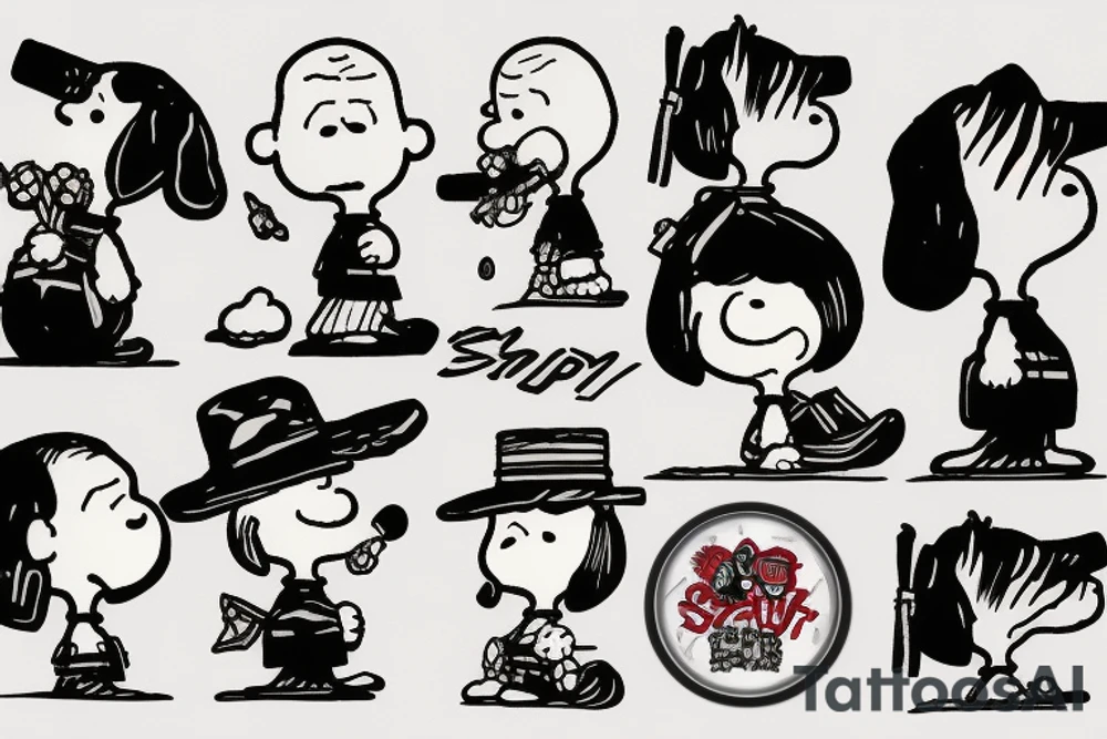 snoopy samurai tattoo idea