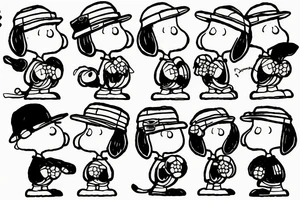 snoopy samurai tattoo idea