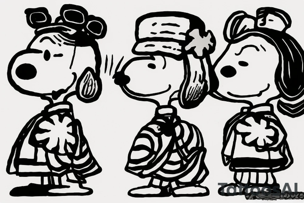 snoopy samurai tattoo idea
