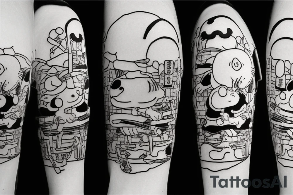 snoopy samurai tattoo idea