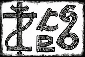 Cross with Roman letters tattoo idea