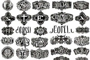 Cross with Roman letters tattoo idea
