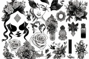 Neo traditional 
 girl tattoo idea