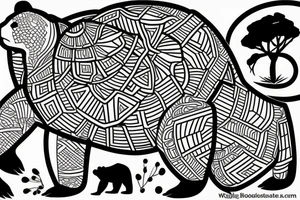 Bear, turtle, tree tattoo idea