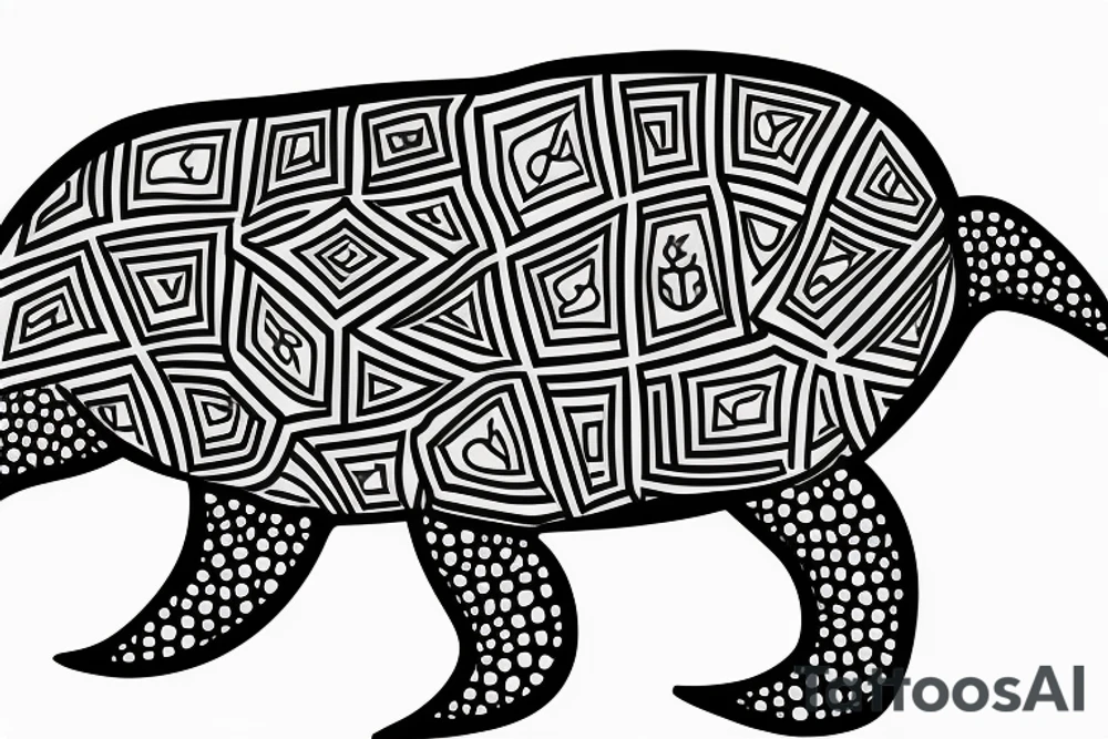 Bear, turtle, tree tattoo idea