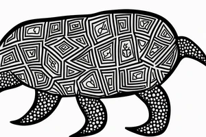 Bear, turtle, tree tattoo idea