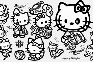 Hello kitty riding a dragon tattoo idea