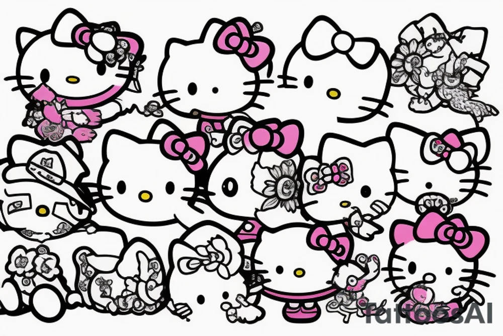 Hello kitty riding a dragon tattoo idea