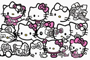Hello kitty riding a dragon tattoo idea