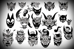 oni mask tattoo idea