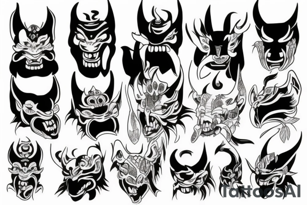 oni mask tattoo idea