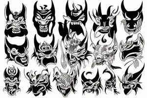 oni mask tattoo idea