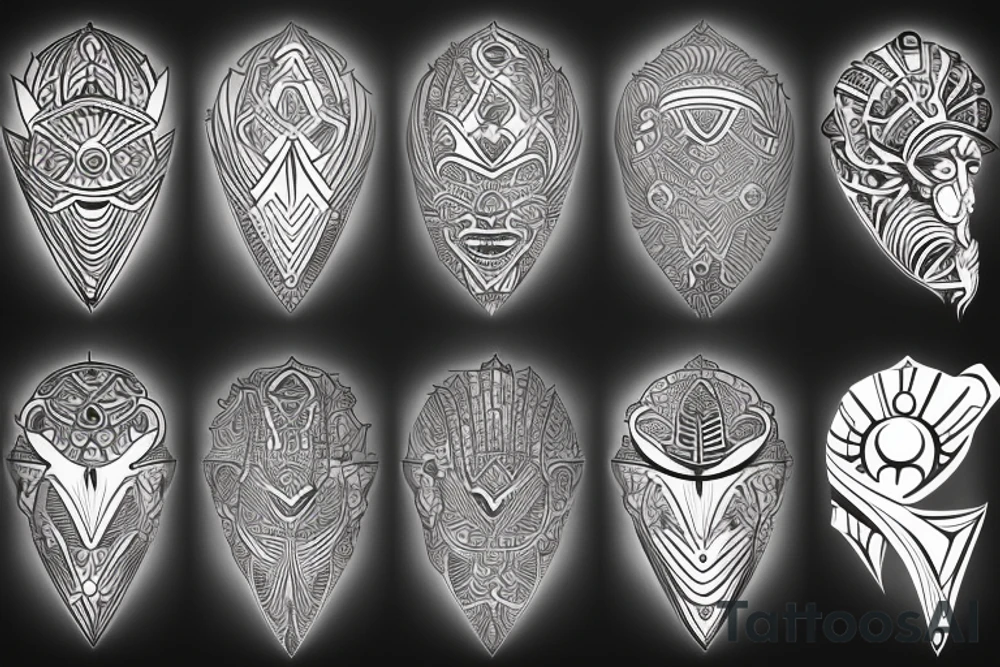 afrofuturistic warrior tattoo idea