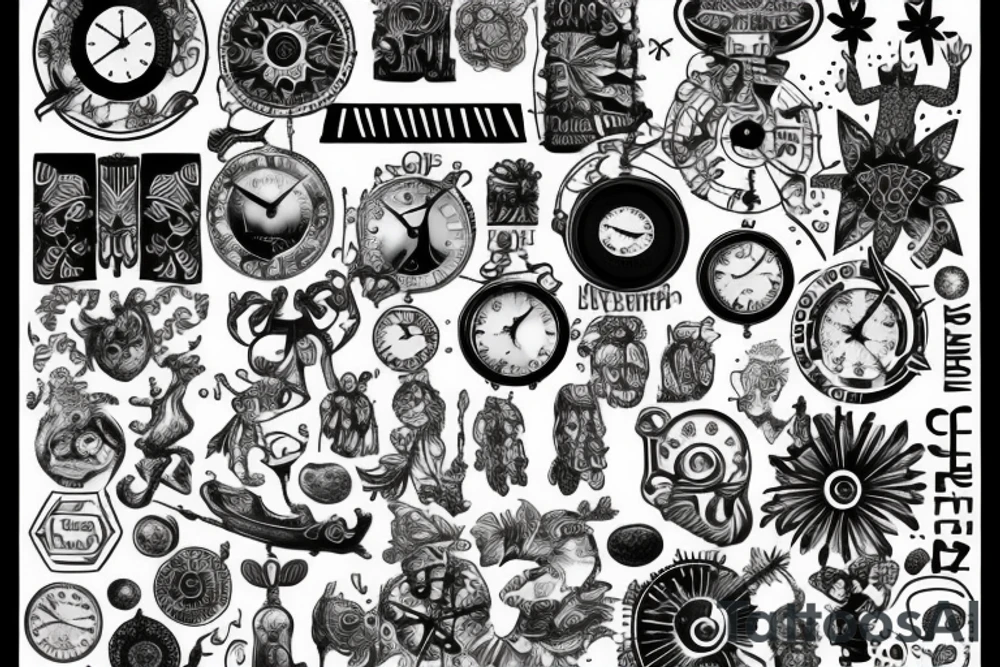 scandinavian time motif tattoo idea