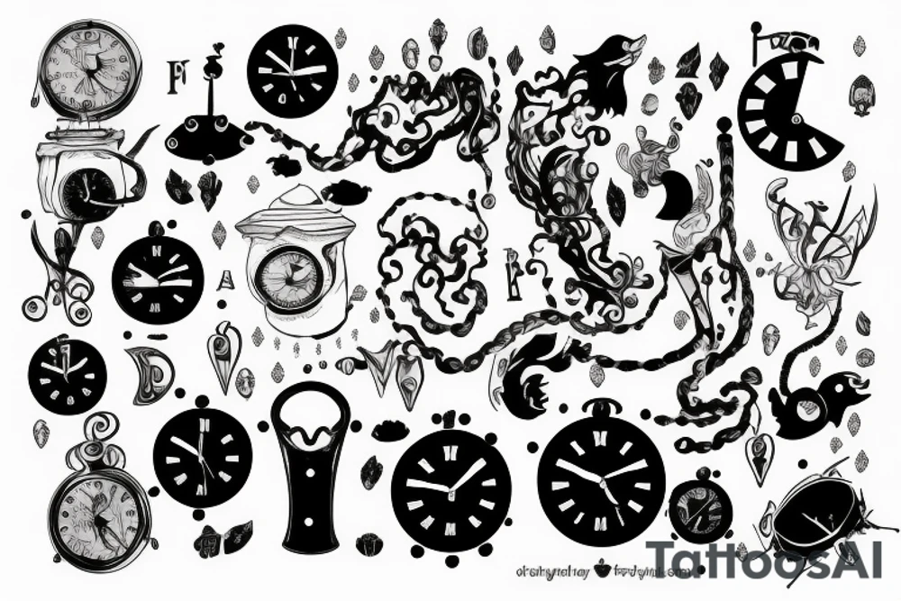 scandinavian time motif tattoo idea