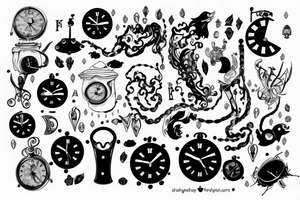 scandinavian time motif tattoo idea