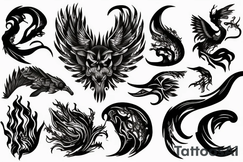 unique fire freedom tattoo idea