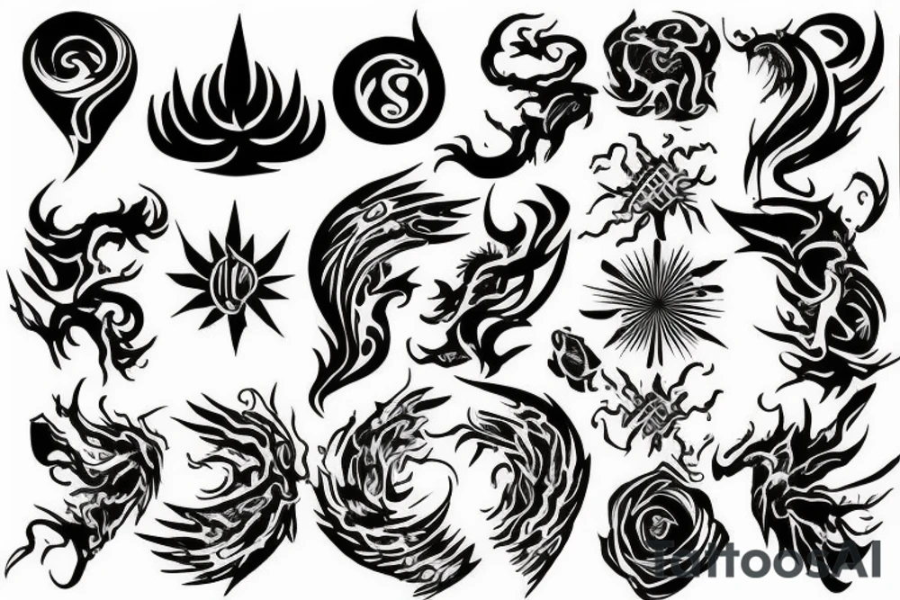 unique fire freedom tattoo idea