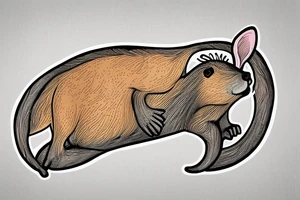 capybara with bunny ears on a children's slide tattoo idea