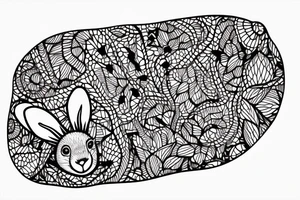 capybara with bunny ears on a children's slide tattoo idea