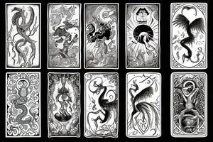 talismanic amulets : symbolic creatures, mythical beasts tattoo idea
