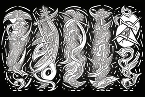 Burning sword 
scale
 ortodox tattoo idea