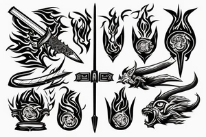 Burning sword 
scale
 ortodox tattoo idea