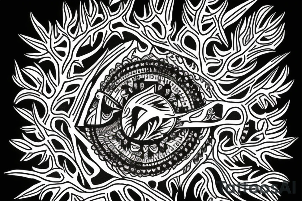 Raven tree tattoo idea
