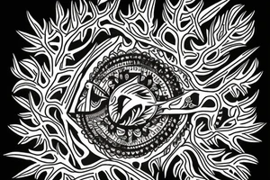 Raven tree tattoo idea