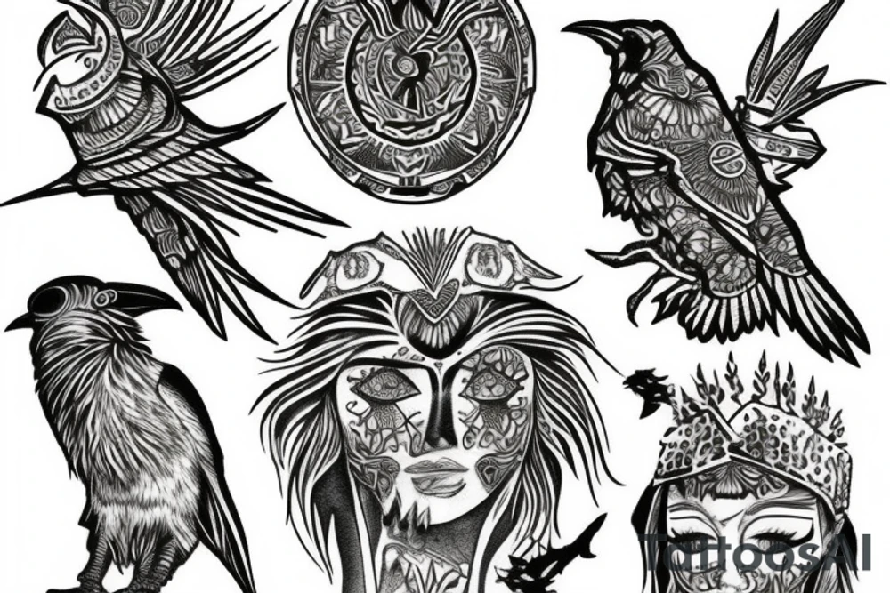 Raven tree tattoo idea