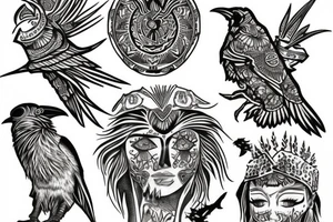 Raven tree tattoo idea