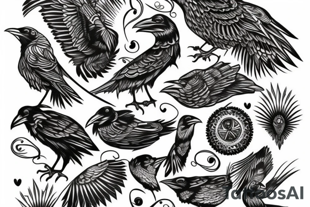 Raven tattoo idea