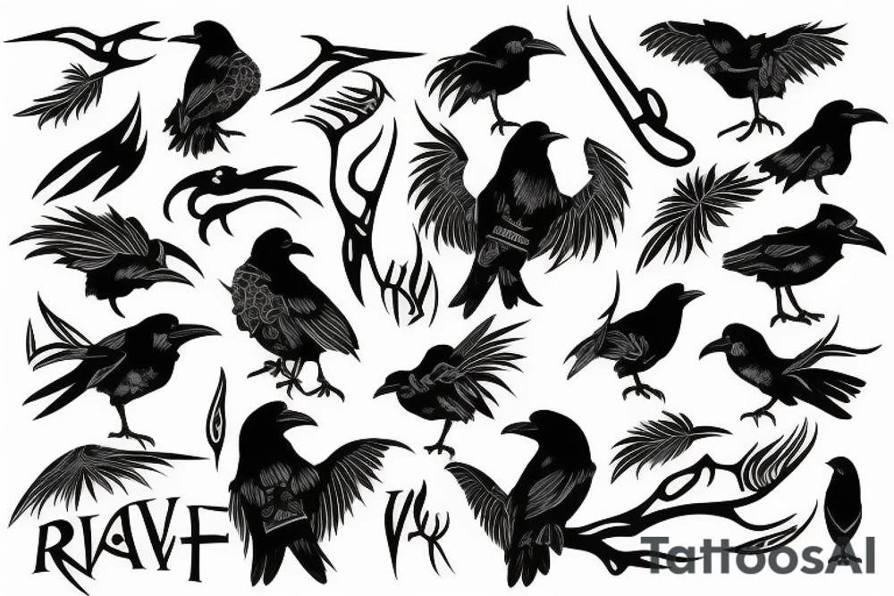 Raven tattoo idea