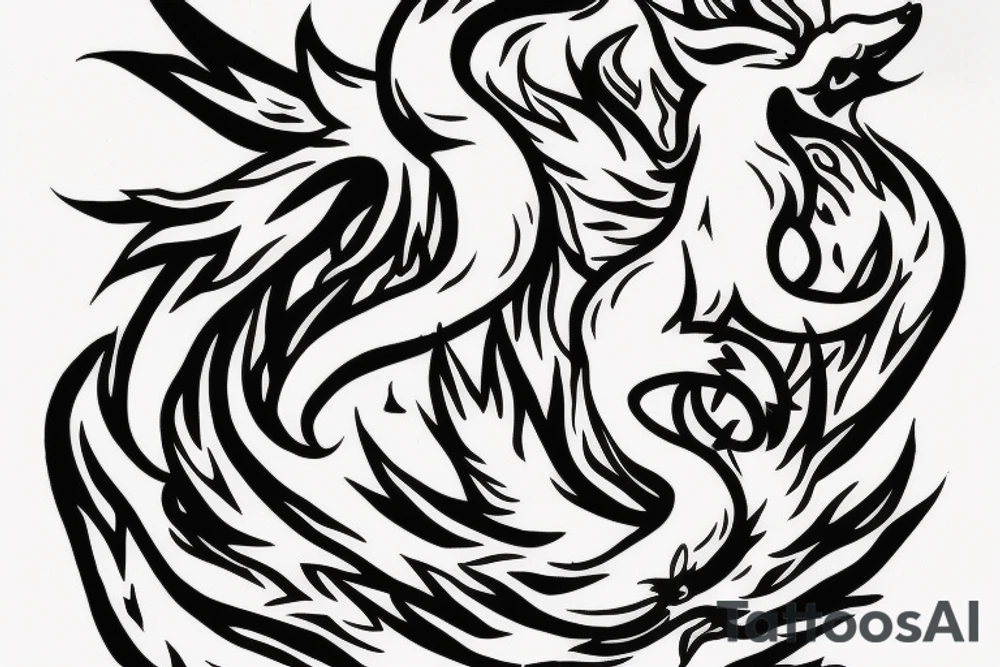 nine-tailed fox from naruto tattoo idea