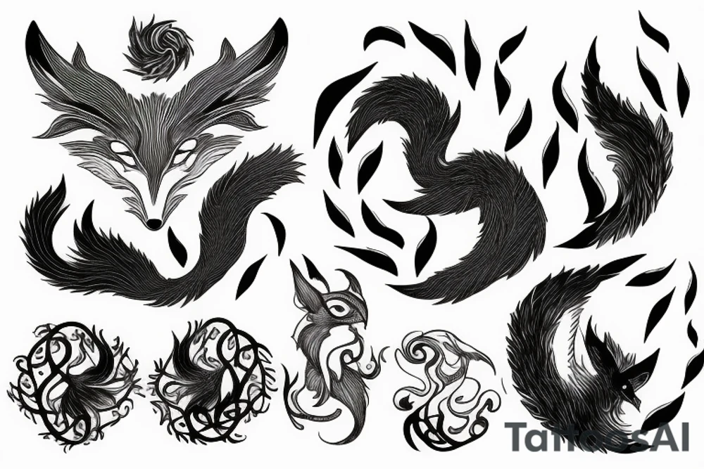 nine-tailed fox tattoo idea
