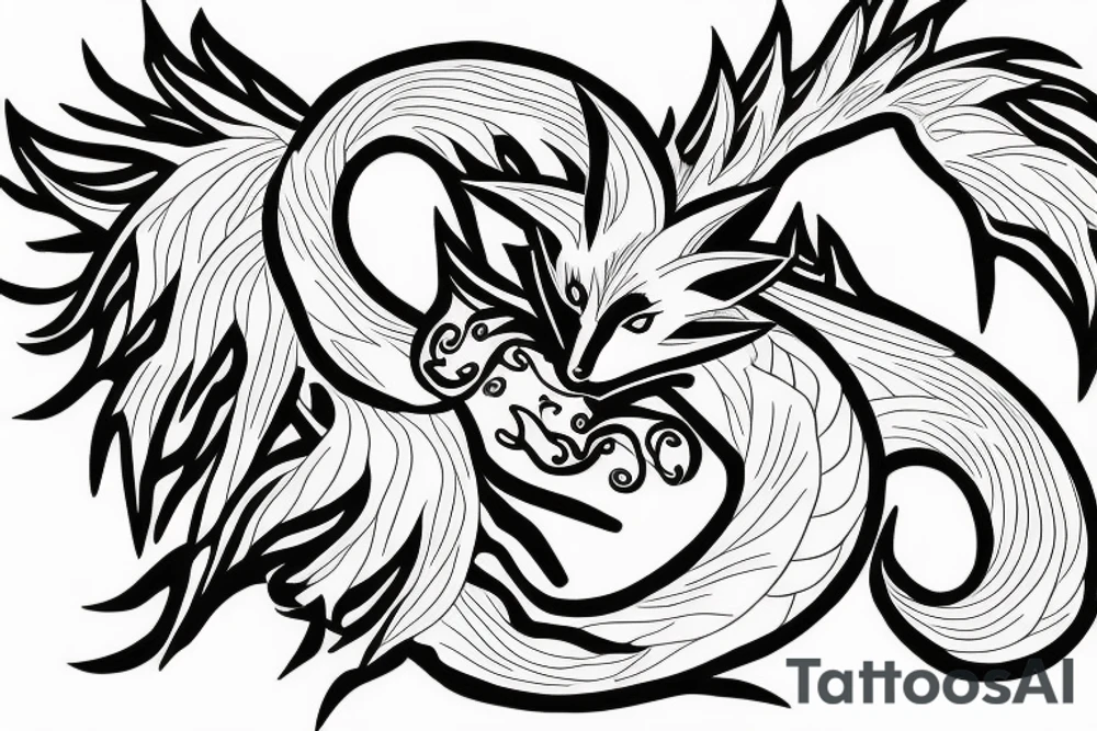 nine-tailed fox from naruto tattoo idea