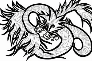 nine-tailed fox from naruto tattoo idea