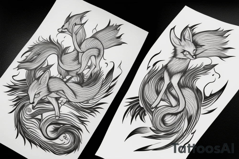 nine-tailed fox from naruto tattoo idea