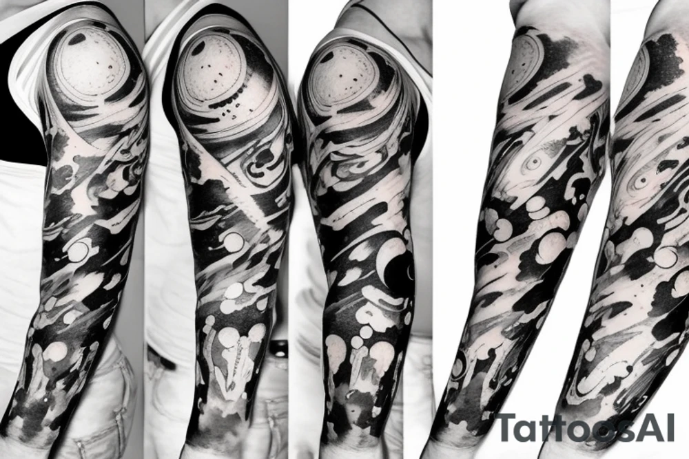 half sleeve space tattoo tattoo idea