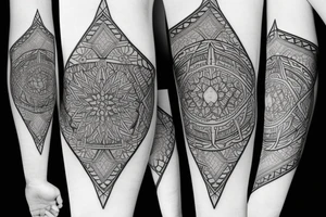 forearm geometric sleeve tattoo idea