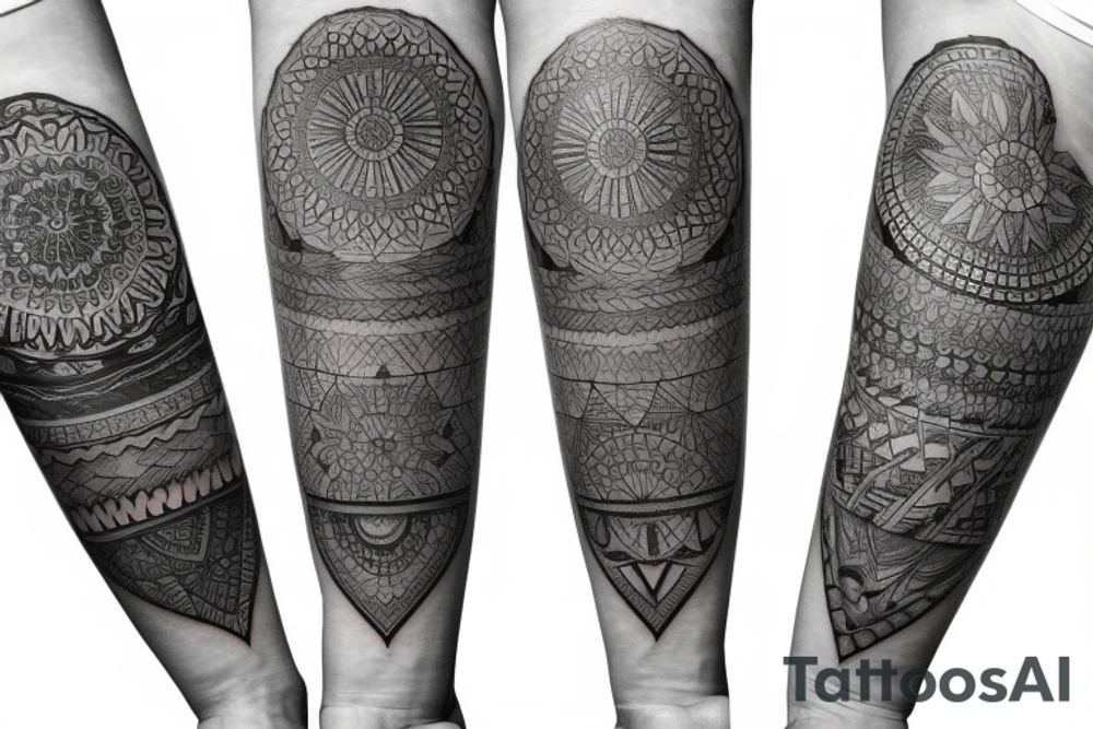 forearm mandala sleeve tattoo idea